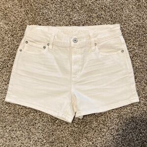 American Eagle Outfitters Off-White High-Rise Denim Shorts